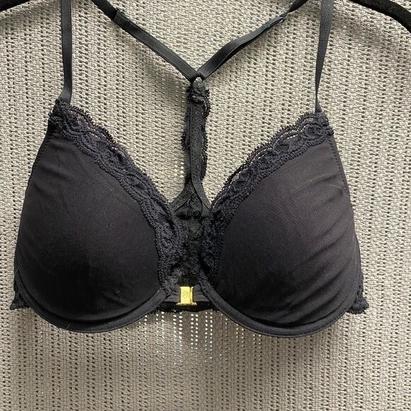 Natori black lace underwire adjustable straps bra - Picture 2 of 5